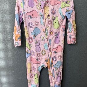 Posh Peanut 0-3 mo Colorful Bunny Print Kids One Piece Easter themed